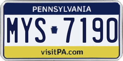 PA license plate MYS7190