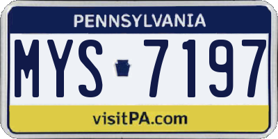 PA license plate MYS7197