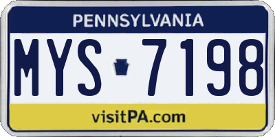 PA license plate MYS7198
