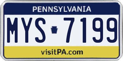 PA license plate MYS7199