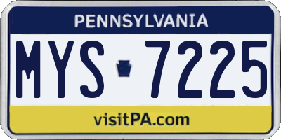 PA license plate MYS7225