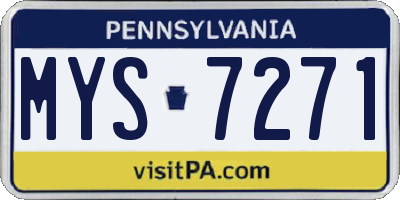 PA license plate MYS7271