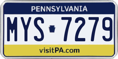 PA license plate MYS7279