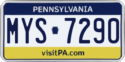 PA license plate MYS7290