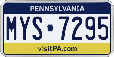 PA license plate MYS7295