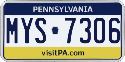 PA license plate MYS7306