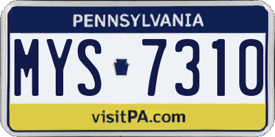 PA license plate MYS7310