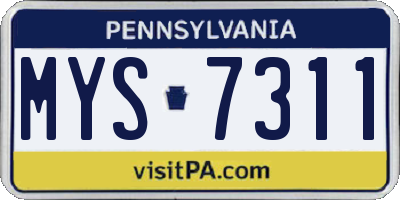 PA license plate MYS7311