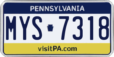 PA license plate MYS7318
