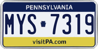 PA license plate MYS7319