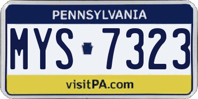 PA license plate MYS7323