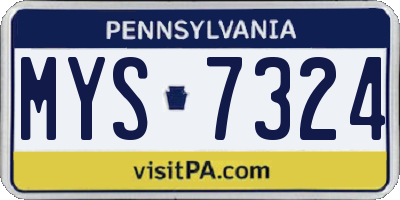 PA license plate MYS7324