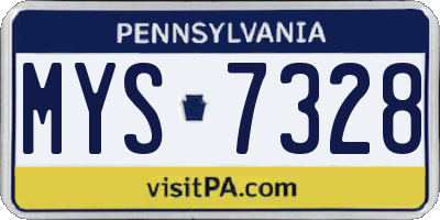 PA license plate MYS7328