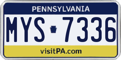 PA license plate MYS7336