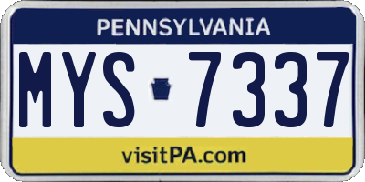 PA license plate MYS7337