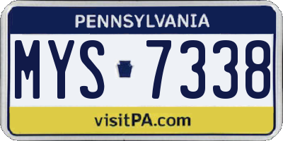 PA license plate MYS7338