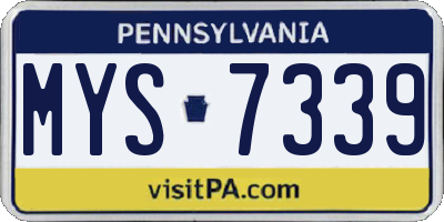 PA license plate MYS7339