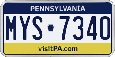 PA license plate MYS7340