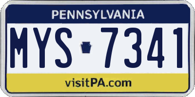 PA license plate MYS7341