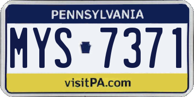 PA license plate MYS7371