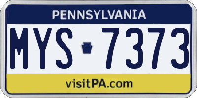 PA license plate MYS7373