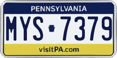 PA license plate MYS7379