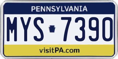 PA license plate MYS7390