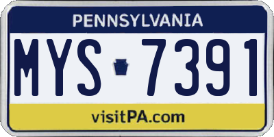 PA license plate MYS7391