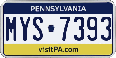 PA license plate MYS7393