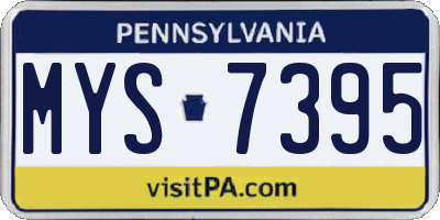 PA license plate MYS7395