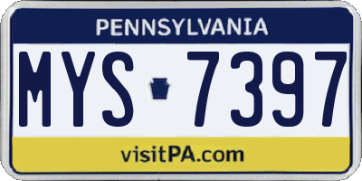 PA license plate MYS7397