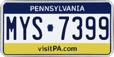 PA license plate MYS7399