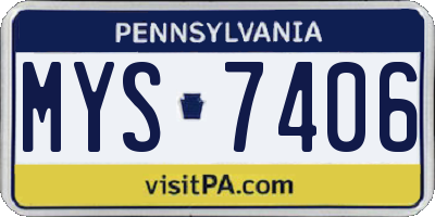 PA license plate MYS7406