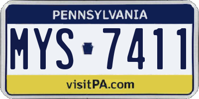 PA license plate MYS7411