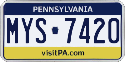 PA license plate MYS7420