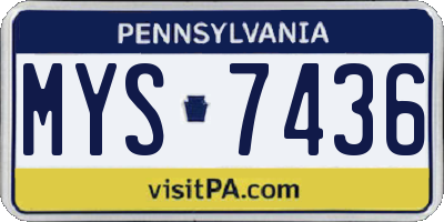 PA license plate MYS7436
