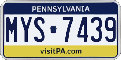 PA license plate MYS7439