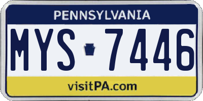 PA license plate MYS7446