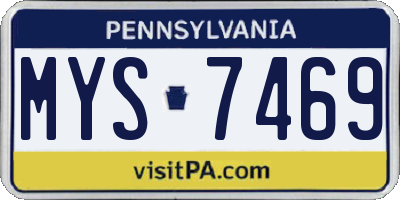 PA license plate MYS7469