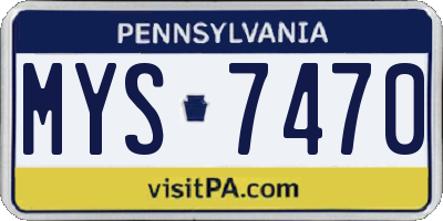 PA license plate MYS7470
