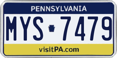 PA license plate MYS7479