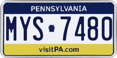 PA license plate MYS7480