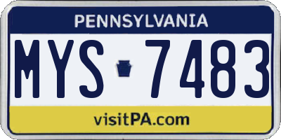 PA license plate MYS7483