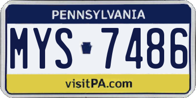 PA license plate MYS7486