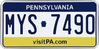 PA license plate MYS7490