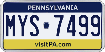 PA license plate MYS7499