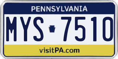 PA license plate MYS7510