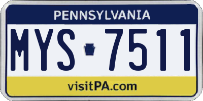 PA license plate MYS7511