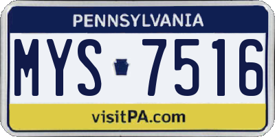 PA license plate MYS7516