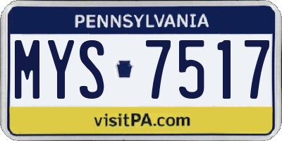 PA license plate MYS7517